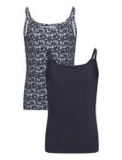 Tnthe New Strap Top 2-Pack Tops T-shirts Sleeveless Navy The New