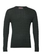 Merino Cable Ck Designers Knitwear Round Necks Green Morris