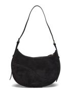 Liveri Black Suede/Vacchetta Designers Small Shoulder Bags-crossbody B...