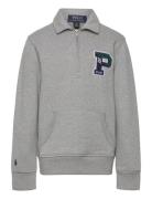 Fleece Letterman Quarter-Zip Pullover Tops Sweatshirts & Hoodies Sweat...