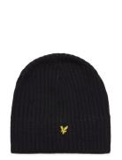 Knitted Ribbed Beanie Accessories Headwear Beanies Blue Lyle & Scott