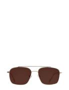 Nicki Gold Brown Firkantede Solbriller Brown Corlin Eyewear