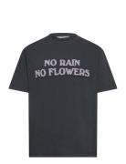 Nb Felt Flower Tee Black Tops T-Kortærmet Skjorte Black Nikben