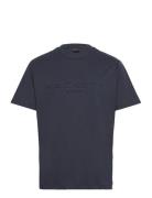 Hs Embossed Tee Tops T-Kortærmet Skjorte Navy Hackett London