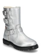 Boots - Flat - With Zipper Boots Støvler Silver ANGULUS