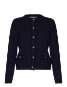 Button Knit Cardigan Tops Knitwear Cardigans Navy Mango