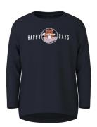 Nmfvix Ls Top Tops T-shirts Long-sleeved T-Skjorte Navy Name It