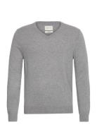 Extrafine Lambswool V-Neck Tops Knitwear V-necks Grey GANT