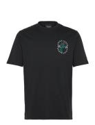 Thistle Flora Print T-Shirt Tops T-Kortærmet Skjorte Black Lyle & Scot...