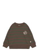 Sweat Shirt Line Bottoms Sweatpants Brown Petit Piao