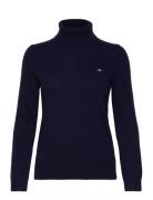 Extrafine Lambswool Blend Rollneck Tops Knitwear Turtleneck Navy GANT