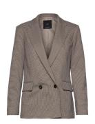 Micro-Houndstooth Double-Breasted Jacket Blazers Double Breasted Blaze...