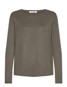 Srmarla O-Neck Knit Roll Edge Tops Knitwear Jumpers Khaki Green Soft R...