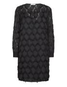 Dress In Fluffy Lace Knælang Kjole Black Coster Copenhagen