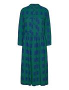 Checked Loose Fit Dress Knælang Kjole Green Bobo Choses