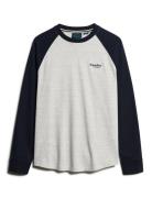 Essential Logo Baseball Ls Top Tops T-Langærmet Skjorte Grey Superdry