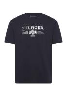 Hilfiger Crest Emrbo Tee Tops T-Kortærmet Skjorte Navy Tommy Hilfiger