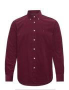 Solid Corduroy Rf Shirt Tops Shirts Casual Burgundy Tommy Hilfiger