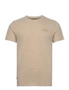 Essential Logo Emb Tee Tops T-Kortærmet Skjorte Beige Superdry