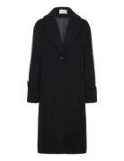 Lucy Over D Wool Blend Coat Frakke Jakke Black Malina