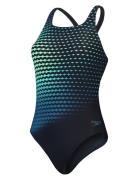 Womens Digital Printed Medalist 1 Pc Sport Swimsuits Blue Speedo