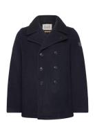 Wool Blend Peacoat Uldfrakke Frakke Navy Scotch & Soda