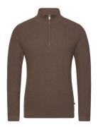 Malagoon Z Tops Knitwear Half Zip Jumpers Brown Matinique