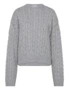 2Nd Quito - Cable Knit Tops Knitwear Jumpers Grey 2NDDAY