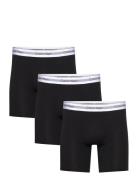 Boxer Brief Long 3Pk Boxershorts Black Calvin Klein