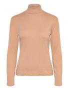 Slim Rib Turtleneck Tops T-shirts & Tops Long-sleeved Beige GANT