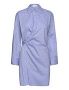 Striped Wrap Shirt Dress Kort Kjole Blue Mango