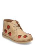 Dessert Lace High-top Sneakers Beige Pom Pom