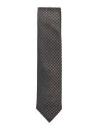 Patterned Tie 7 Cm Slips Brown Lindbergh Black