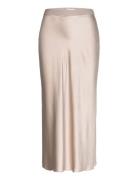 Hana Satin Silk Skirt Designers Knee-length & Midi Cream Ahlvar Galler...