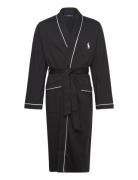 Cotton-Blend Jersey Robe Morgenkåbe Badekåbe Black Polo Ralph Lauren U...