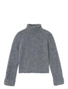 Nlfnulo Ls Short Turtleneck Knit Tops Knitwear Pullovers Grey LMTD