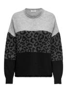 Onljade Animal Ls O-Neck Noos Knt Tops Knitwear Jumpers Grey ONLY