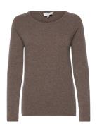 Rwlaica Ls O-Neck Raglan Pullover Tops Knitwear Jumpers Brown Rosemund...