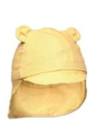 Gorm Linen Sun Hat With Ears Solhat Yellow Liewood