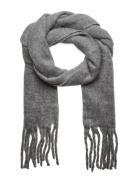 Scarf Big Fringe Solid Accessories Scarves Winter Scarves Grey Lindex