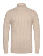 Slhryan Structure Roll Neck W Tops Knitwear Turtlenecks Beige Selected...