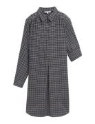 Checked Flanell Dress Knælang Kjole Navy Tom Tailor