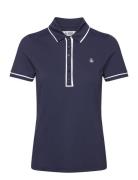 Short Sleeve Veronica Polo Tops T-shirts & Tops Polos Navy Original Pe...