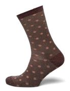 Donna Glitter Socks Lingerie Socks Regular Socks Brown Mp Denmark