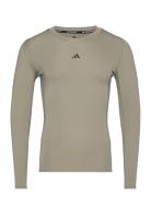 Tf Ls Tee Sport T-Langærmet Skjorte Khaki Green Adidas Performance