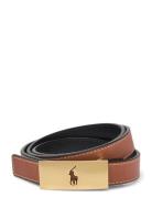 Polo Id Reversible Vachetta Leather Belt Bælte Brown Polo Ralph Lauren