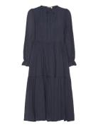 Crispy Dress Knælang Kjole Navy Stella Nova