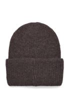 Rib Beanie Accessories Headwear Beanies Brown Gina Tricot