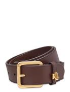 Logo-Keeper Leather Belt Bælte Brown Lauren Ralph Lauren