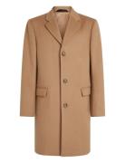 Fine Wool Blend Coat Uldfrakke Frakke Beige Calvin Klein